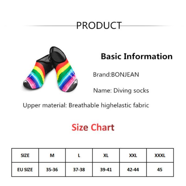 Men Women Water Shoes Swimming Socks Printing Color Summer Aqua Beach Sneakers Seaside Sneaker Socks Slippers 4