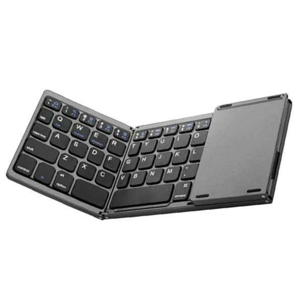 Mini Compact Triple Folding Keyboard Portable Cool Wireless Phone Tablet Keyboard With Mouse Touchpad 1