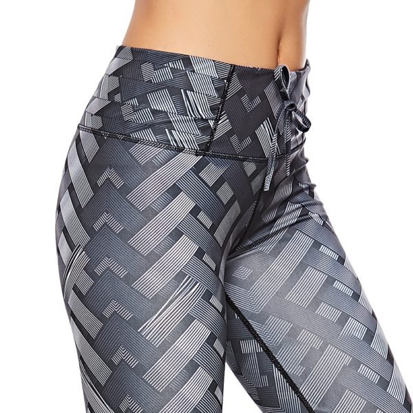 New Hot Sales Irenweave Leggings Weaving Printed Tie Women Fitness Workout Scrunch Booty Leggings Women Casual 5