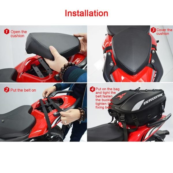 New Waterproof Motorcycle Tail Bag Multi functional Durable Rear Motorcycle Seat Bag High Capacity Motorcycle Rider 5