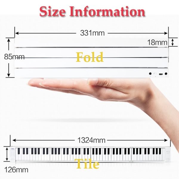 Portable Fodable Piano 88 Keys Folding Keyboard Piano Support Headphone Output Hand rolled Piano for Beginner 1