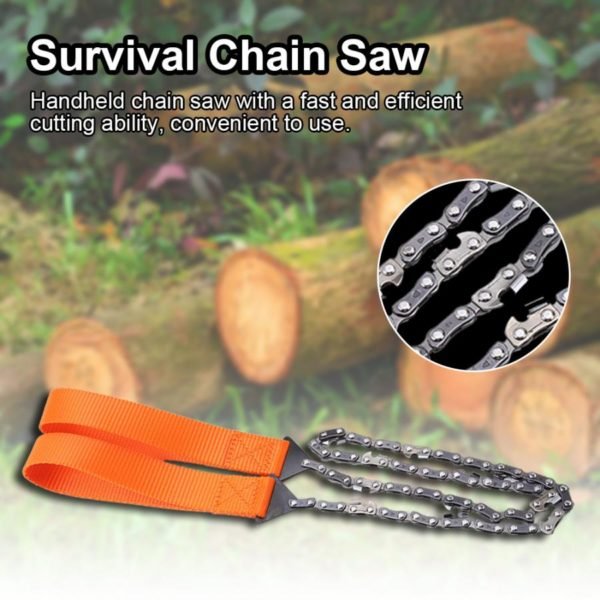 Portable Handheld Survival Chain Saw Emergency Chainsaw with Bag Camping Hiking Tool 5