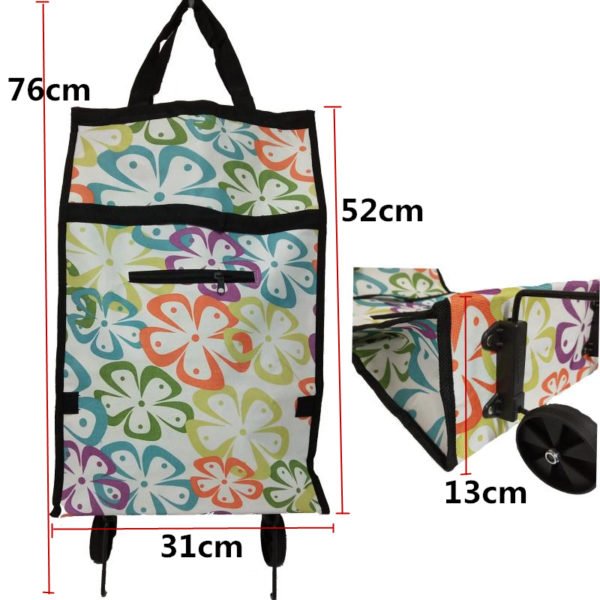 Small Pull Cart Shopping Food Organizer Trolley Bag On Wheels Bags Folding Portable Shopping Bags Buy 1