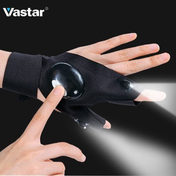 Vastar Hand Tools Lighting Waterproof Gloves with Led Light for Repair Tool Kit include Battery