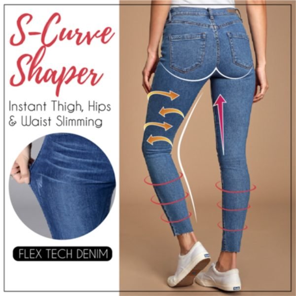 Women Fake Denim Jeans Leggings Push Up High Waist Slim Stretch Pencil Pants XRQ88