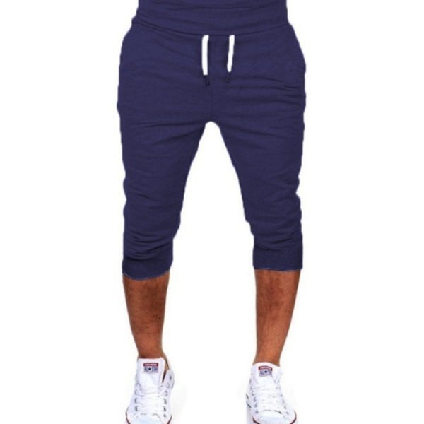 mens shorts casual cotton pure color bermudas hombre short pants summer Joggers Short Sweatpant hight quality 3