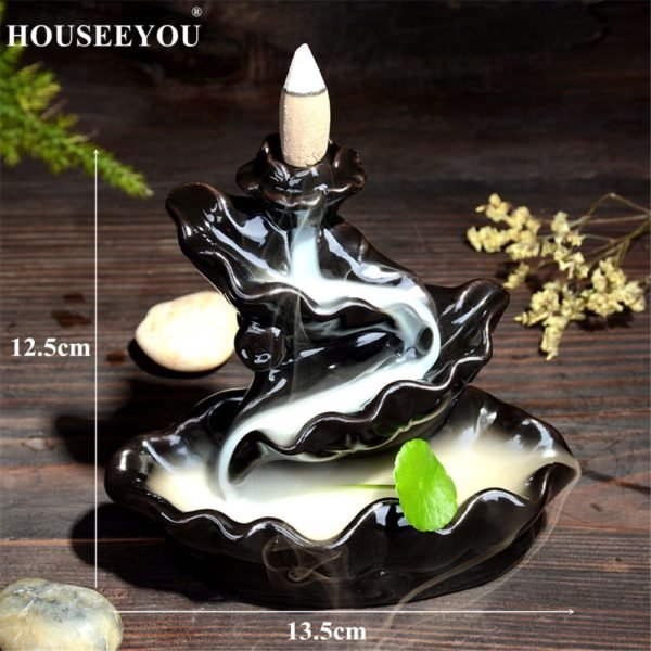 10Pcs Incense Cones Backflow Incense Burner Incensory Buddha Statue Ceramic Aroma Smoke Censer Zen Room Incense 1
