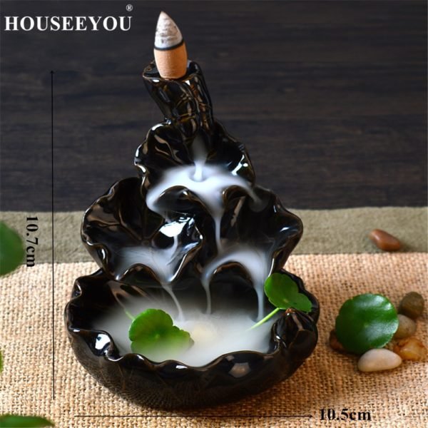 10Pcs Incense Cones Backflow Incense Burner Incensory Buddha Statue Ceramic Aroma Smoke Censer Zen Room Incense 3