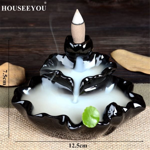 10Pcs Incense Cones Backflow Incense Burner Incensory Buddha Statue Ceramic Aroma Smoke Censer Zen Room Incense 4
