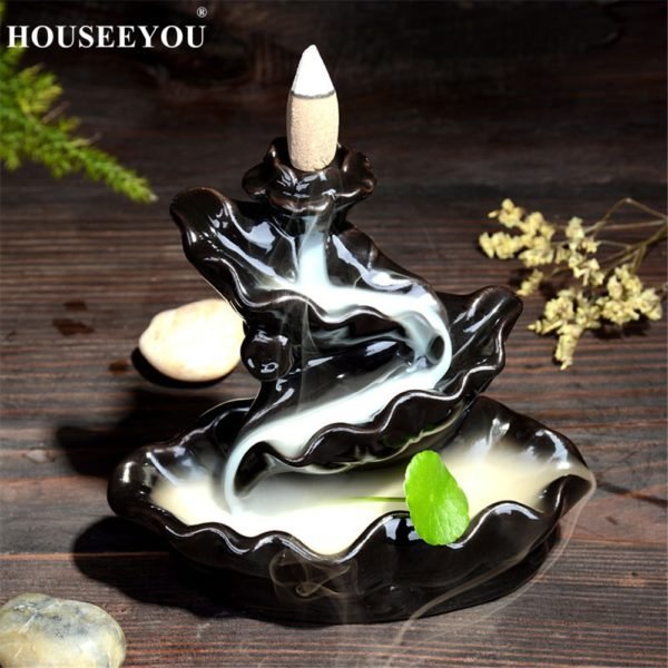 10Pcs Incense Cones Backflow Incense Burner Incensory Buddha Statue Ceramic Aroma Smoke Censer Zen Room Incense 5