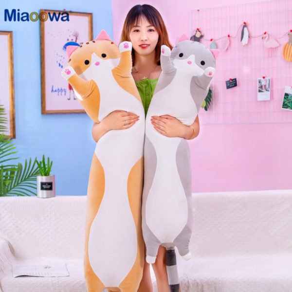 130cm Cute Soft Long Cat Pillow Plush Toys Stuffed Pause Office Nap Pillow Bed Sleep Pillow