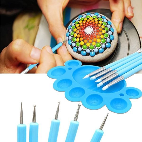 35Pcs Mandala Dotting Tools Kits Painting Tools Kits Brushes Paint Tray Paint Brushes Rock Painting Canvas 3