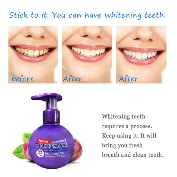 Baking Soda Whitening Toothpaste Fruit Scent Flavored Hand Press Type Teeth Cleaning Oral Care Hygiene Stain 3