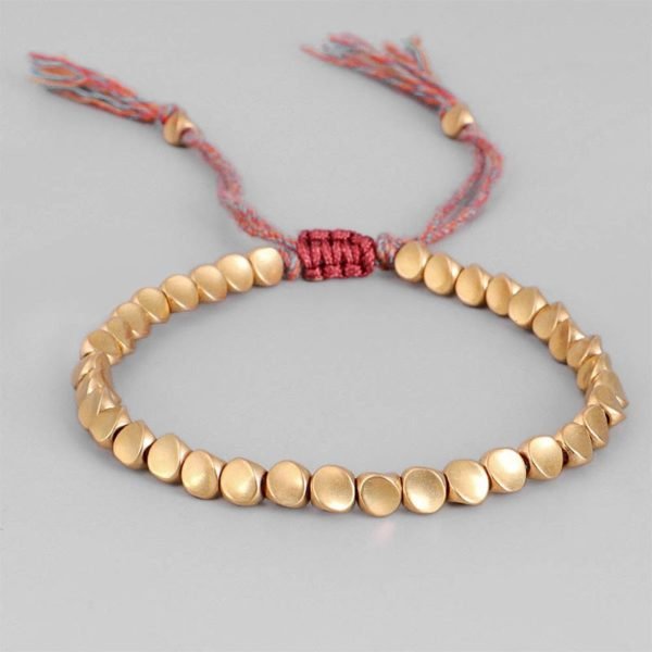Colored Wax Cord Thread Tibetan Buddhism Copper Bead Love Lucky Bracelets For Women Men Charm Friendship 2