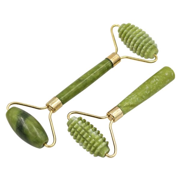 Facial Massage Roller Guasha Board Double Heads Jade Stone Face Lift Body Skin Relaxation Slimming Beauty 3