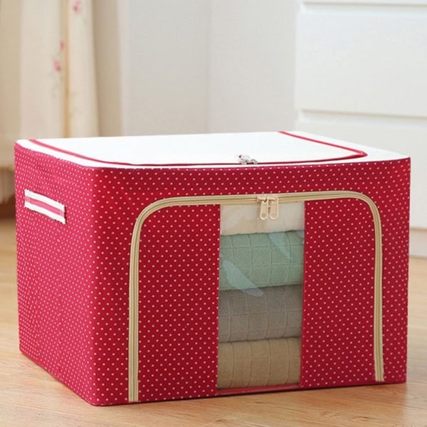 Folding Storage Box Dirty Clothes Collecting Case Non Woven Fabric With Zipper Moisture proof Toys Quilt 1