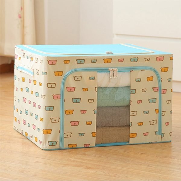 Folding Storage Box Dirty Clothes Collecting Case Non Woven Fabric With Zipper Moisture proof Toys Quilt 3