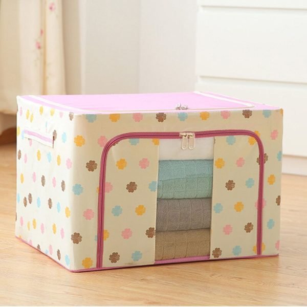 Folding Storage Box Dirty Clothes Collecting Case Non Woven Fabric With Zipper Moisture proof Toys Quilt 4