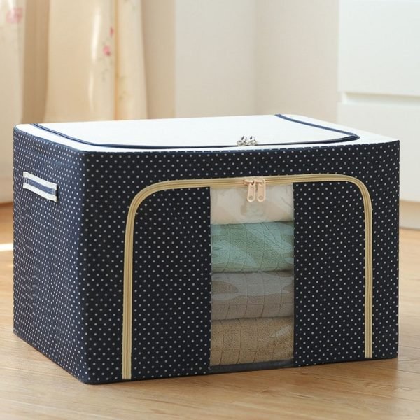 Folding Storage Box Dirty Clothes Collecting Case Non Woven Fabric With Zipper Moisture proof Toys Quilt