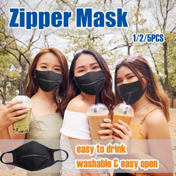 Funny Mask Masque Washable Mask Men Women Reusable Zipper Mask Easy to Drink Mascarillas Cosplay Mask