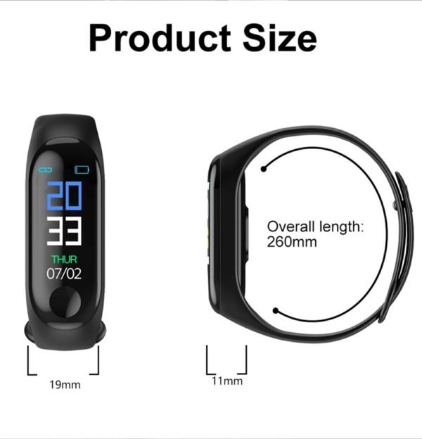 M3 Plus Smart Bracelet Heart Rate Blood Pressure Health Waterproof Smart Watch M3 Pro Bluetooth Watch 5
