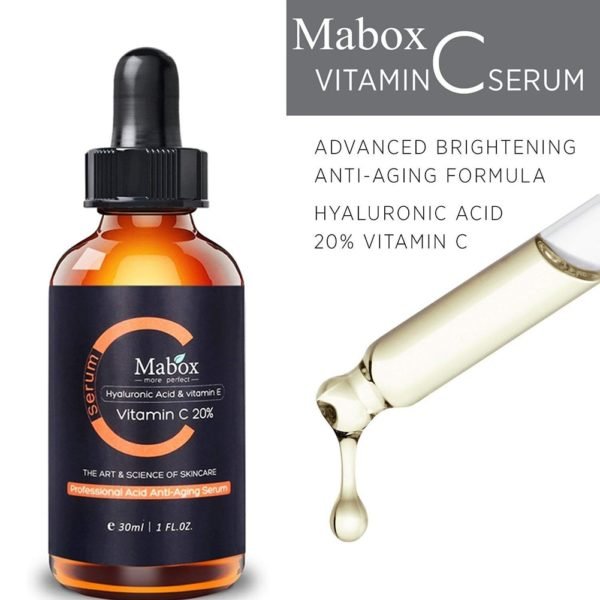 Mabox Vitamin C Liquid Serum Anti aging Whitening VC Essence Oil Topical Facial Serum with Hyaluronic 1