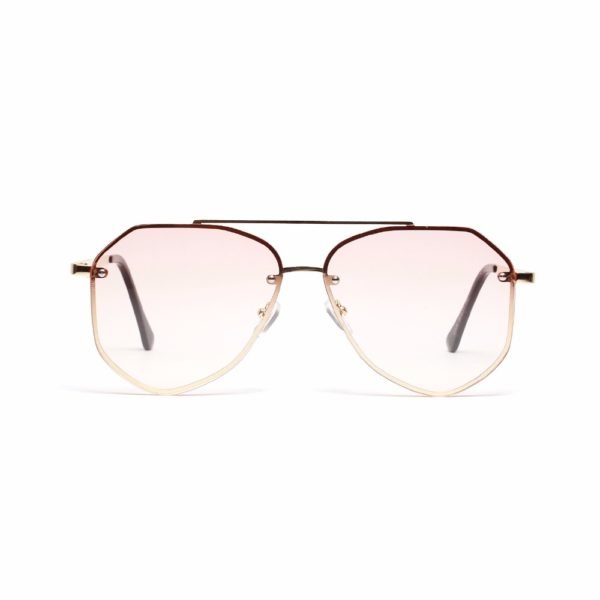 Men Women Retro Round Sunglasses Ladies Brand Designer Luxury Metal Color pink Vintage Mirror Polygonal Oversize 4