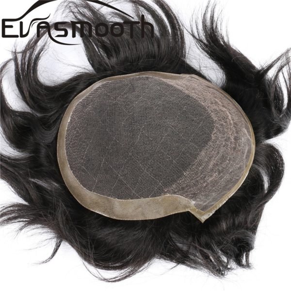 New Arrived Men Wig Hair Replacement Systems Real Natural Raw Indian Hair Men Toupee Small Size 3
