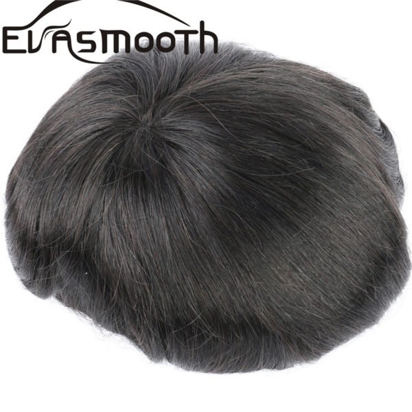 New Arrived Men Wig Hair Replacement Systems Real Natural Raw Indian Hair Men Toupee Small Size 5