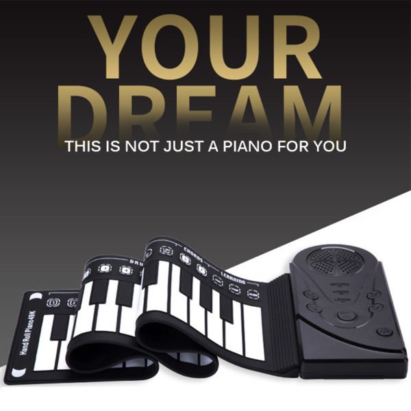 Portable Piano 49 Keys Electronic Pianos Keyboard Professional Smart Folding Silicone Roll Up Piano Beginner Instrument