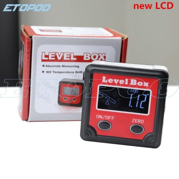 Precision digital protractor inclinometer Level box digital angle finder Bevel Box with magnet base Tilt Direction