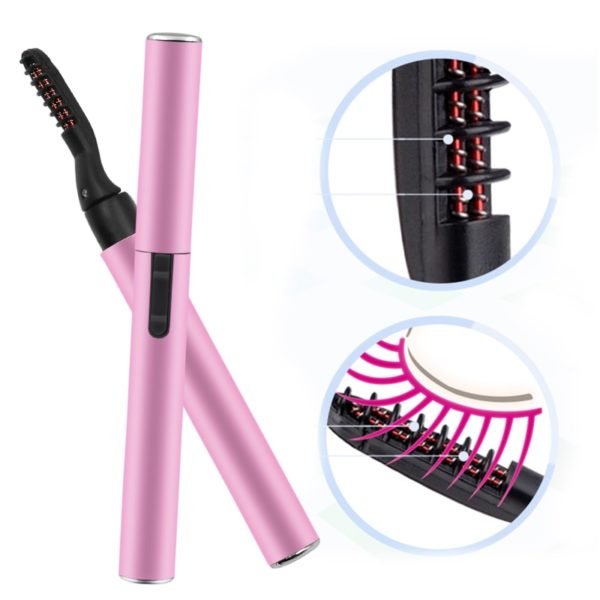 Purple Pink Portable Pen Style Electric Perm Heated Eyelash Curler Long Lasting Eye lash Curler Makeup 1