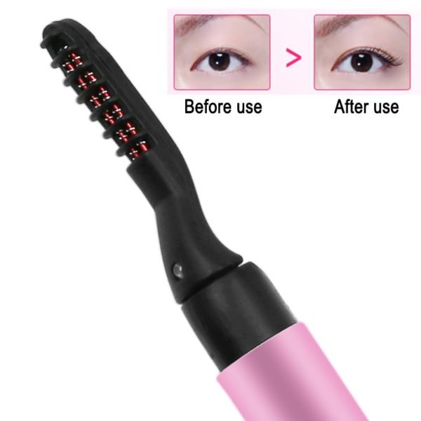 Purple Pink Portable Pen Style Electric Perm Heated Eyelash Curler Long Lasting Eye lash Curler Makeup 3