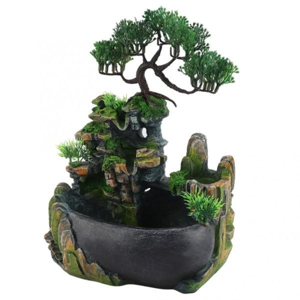 Resin Waterfall Desktop Fountain Zen Meditation Waterfall Home Decoration Without Color Changing Led Lighting 4