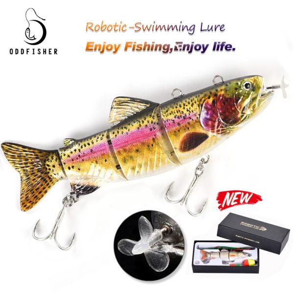 Robotic Swimming Lures Fishing Auto Electric Lure Bait Wobblers For 4 Segement Swimbait USB Rechargeable Flashing