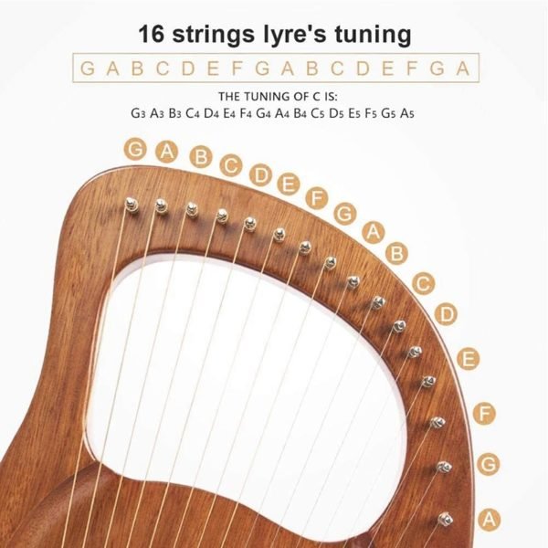 Sixteen String Harp 16 String Piano Piano Steel Wire String Wood Body Wood Veneer Top String 4