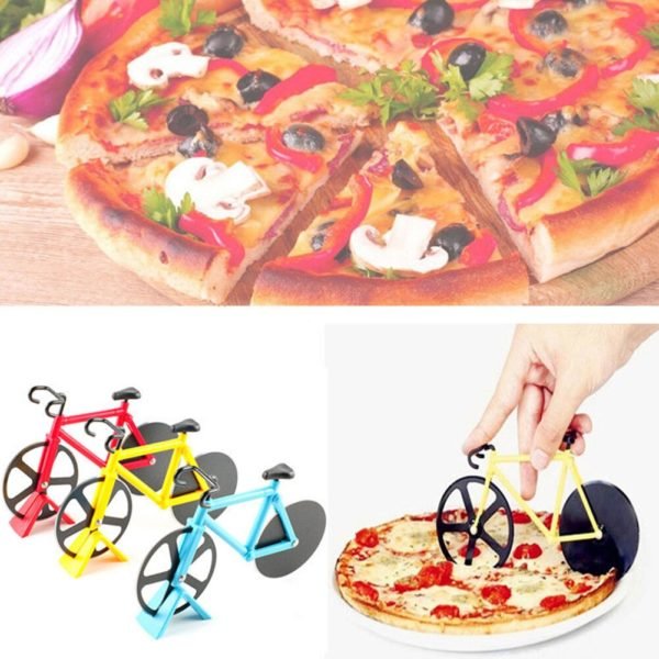 Stainless Steel Fasion Creatived Bicycle Shape Pizza Knife Cutter Wheel Restaurant Chopper Slicer Pastry Pasta Dough 1