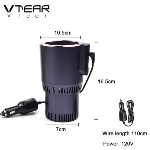 Vtear DC 12V Car heating cooling cup Smart heating cup with display Travel Car Warmer Cup 2