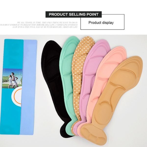 Women 4D Insole Pad Arch Massage Inserts Heel Post Back Breathable Anti slip Insole Pad for 2