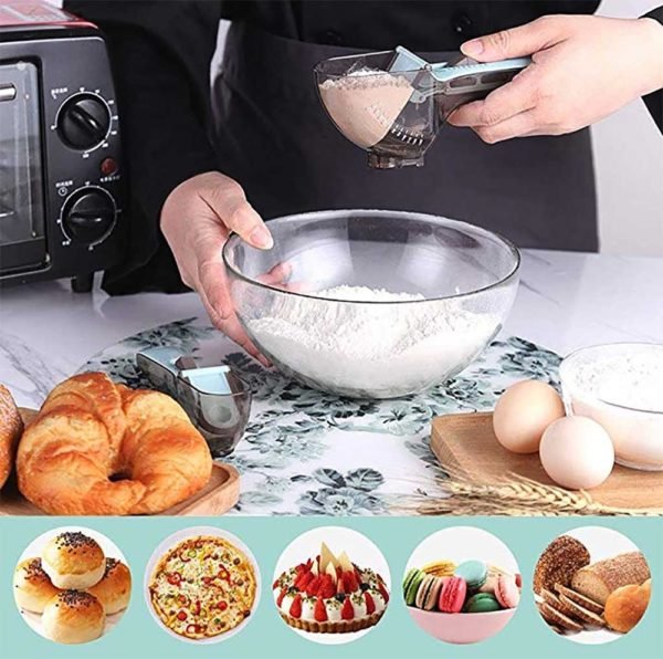 ZLCA Adjustable Measuring Cups Multi functional Spoons Sets with Scale Measuring Scoop Precise For Cooking 5ml 5