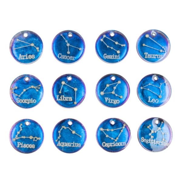 12 Constellations Discs Pendant Liquid Epoxy Resin Silicone Mold Jewelry Making Tools uv resin mold Christmas 5