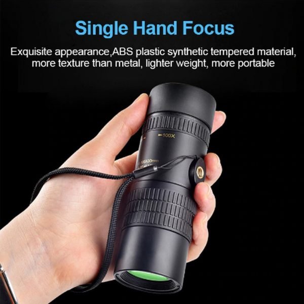 4K 10 300X40mm Super Telephoto Zoom Monocular Telescope Portable for Beach Travel Supports Smartphone To Take 4