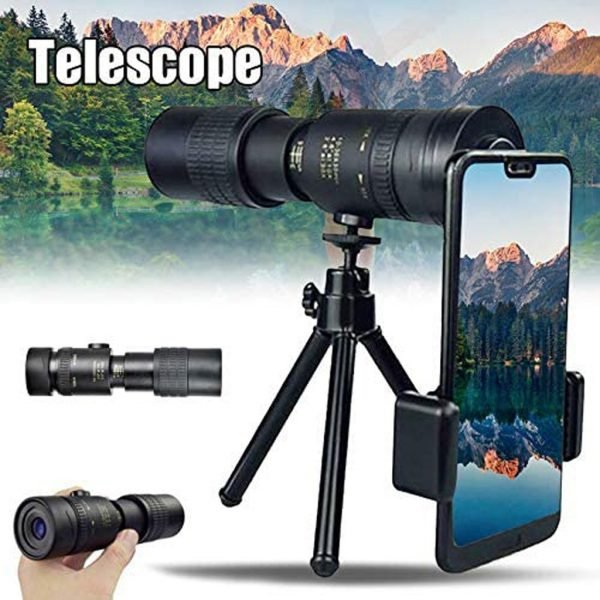 4K 10 300X40mm Super Telephoto Zoom Monocular Telescope Portable for Beach Travel Supports Smartphone To Take