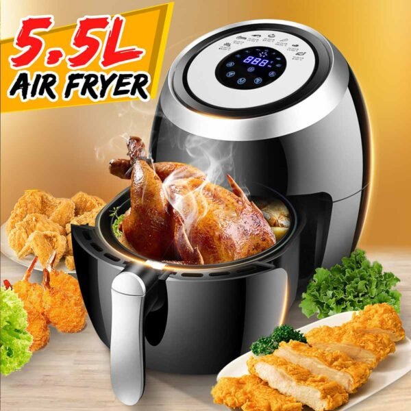 5 5L Electric Deep Air Fryer Multi function Pan With Basket Health Chip Oil Free Oven