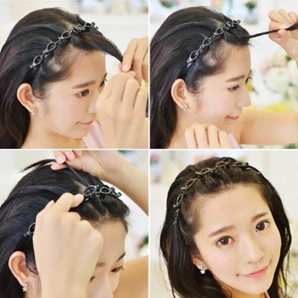 Black Braider Hair Clip Burst Pin Hairdo Bring Hair Hoop Multi storey Wisp Air Weave Head 3