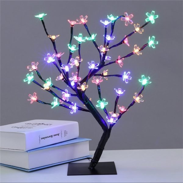 Bonsai Flower Tree Lights LED Cherry Blossom Plug Powered For Home Office Bedroom Desk Table Wedding 2