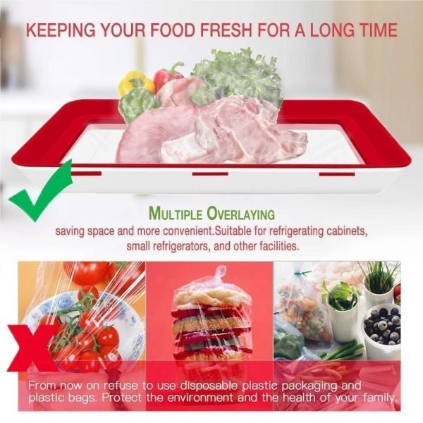 Creative Food Preservation Tray Square tray fresh keeping cover Reusable Airtight Food Wrap Covers Keep Fresh 1