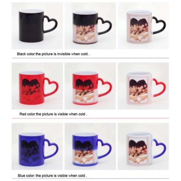 DIY Personalized Magic Mug Heat Sensitive Ceramic Mugs Color Changing Coffee Mugs Milk Cup Gift Print 2