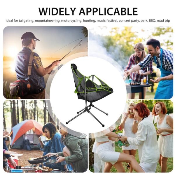 Folding Camping Chair High Load Ultralight Extra Large Rocking Chair Outdoor Fishing With Pillow Picnic Comfortable 4