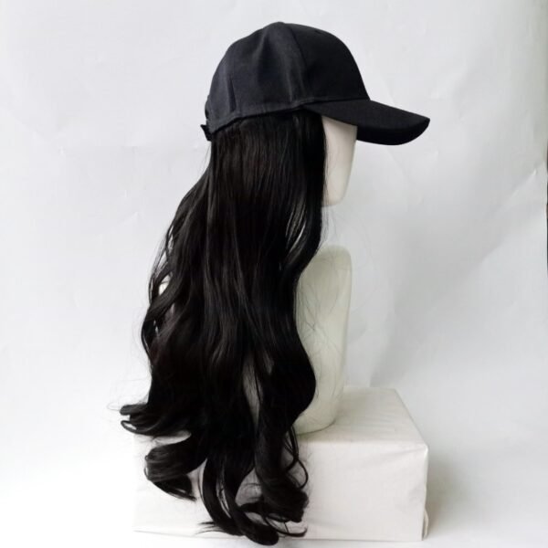 Long Curly Hair Big Wave Long 24 Inch Natural Black Hat Hair Extension Hat Chemical Fiber 3